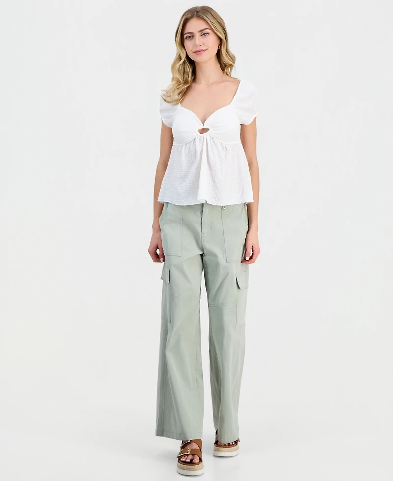 Ultra Flirt Juniors' Wide-Leg Cargo Pants