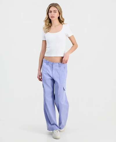 Ultra Flirt Juniors' Wide-Leg Cargo Pants