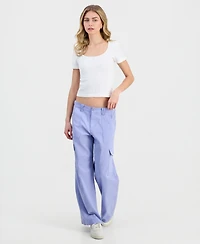 Ultra Flirt Juniors' Wide-Leg Cargo Pants