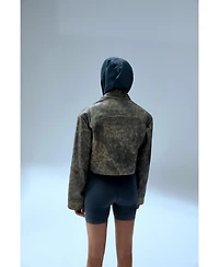 Pcfg Women's Cotton Acid Wash Biker Leggings