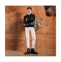 Campus Sutra Men's Onyx Black Self-Block Bomber Jacket