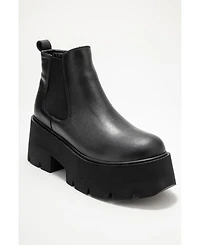 Forever & Always Shoes Clen Leather Platform Chelsea Boot