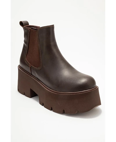Forever & Always Shoes Clen Leather Platform Chelsea Boot