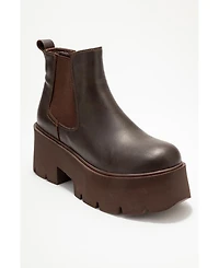Forever & Always Shoes Clen Leather Platform Chelsea Boot