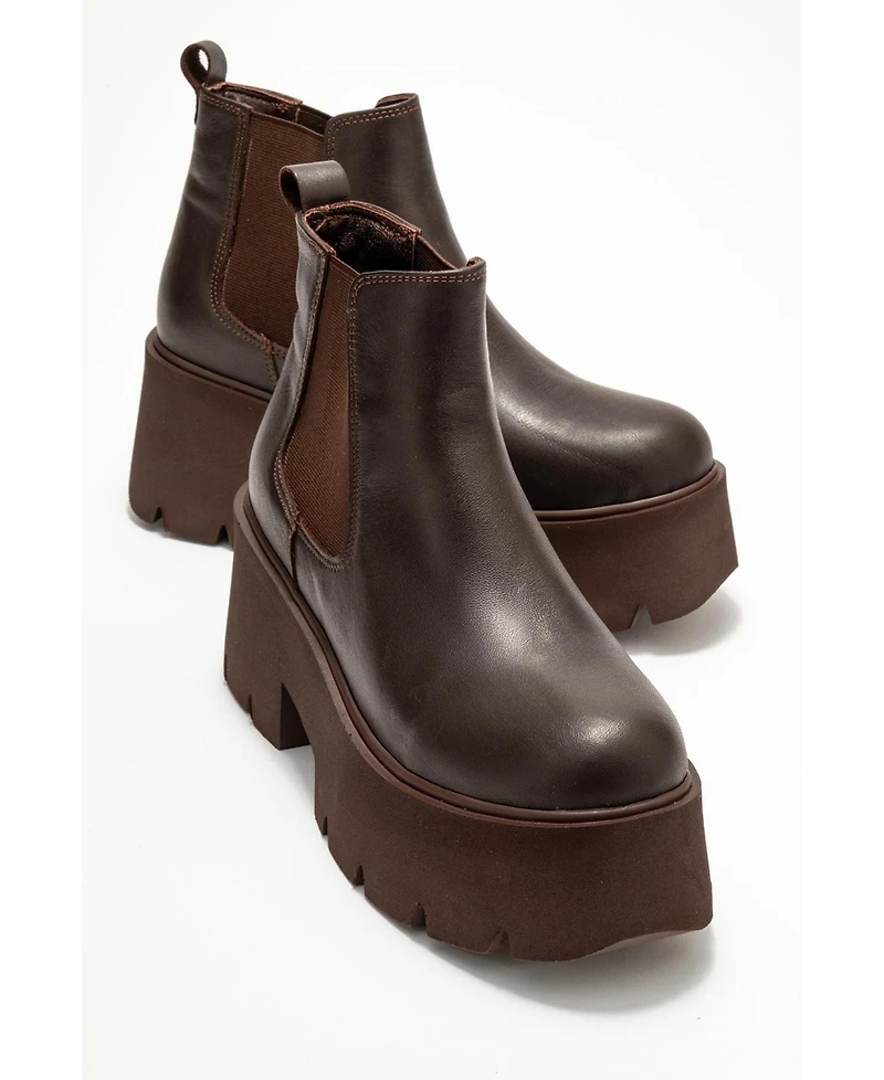 Forever & Always Shoes Clen Leather Platform Chelsea Boot