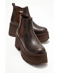 Forever & Always Shoes Clen Leather Platform Chelsea Boot