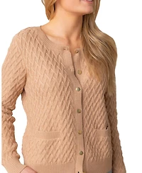 Hope & Henry Women's Organic Herringbone Stitch Cardigan Sweater