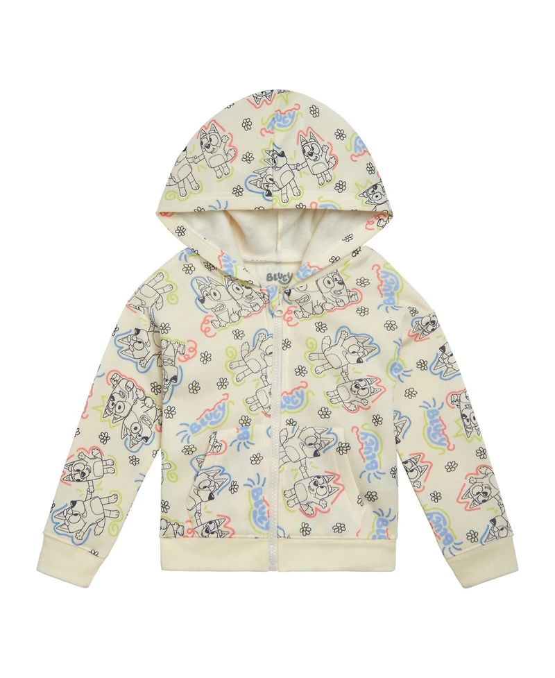 Bluey Girls Bingo Cozy Sherpa Zip Up Cosplay Hoodie