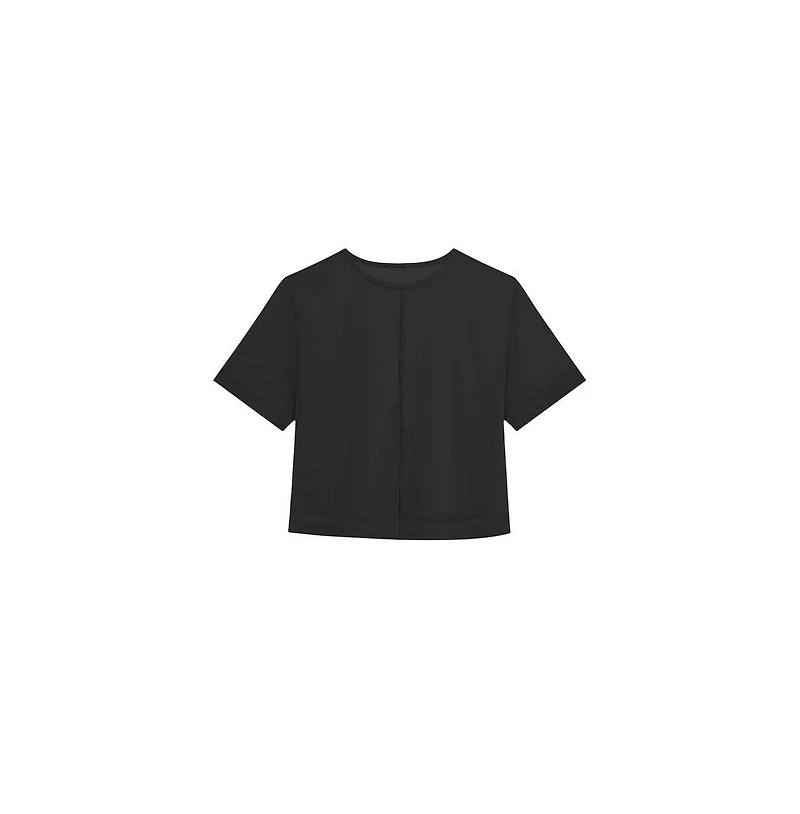 The Noli Shop Women's Naya Suede T-Shirt - Cafe