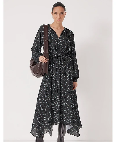 Hush Women's Odelia Printed Long Sleeve Chiffon Dress