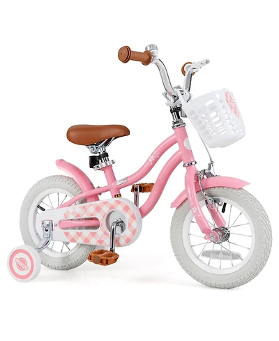 Sugift Kids Bike with Basket, Adjustable Seat & Training Wheels