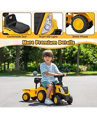 Sugift Kids Ride on Tractor Licensed Caterpillar with Detachable Trailer No Power