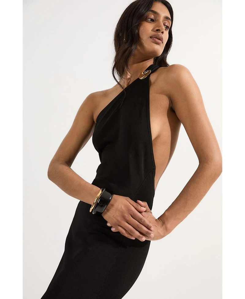 Karen Millen Women's Backless Knit Dress With Hardware