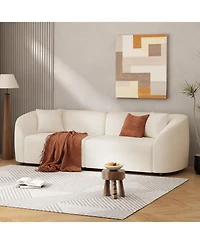 Streamdale Furniture Streamdale 87" Curved Contemporary Beige Sofa: Plush, Streamlined, Durable - Stylish Living