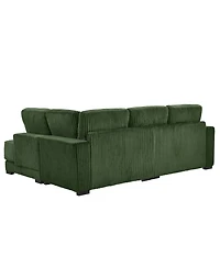 Streamdale Furniture Streamdale 93" L-Shaped Corduroy Sectional Sofa with Reversible Chaise (Green
