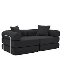 Streamdale Furniture Streamdale Modular Couch Sofa Bed for Apartment, Convertible Sofa Bed, Black Corduroy