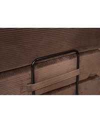 Streamdale Corduroy Convertible Sleeper Sofa Bed with Pillow (Brown)