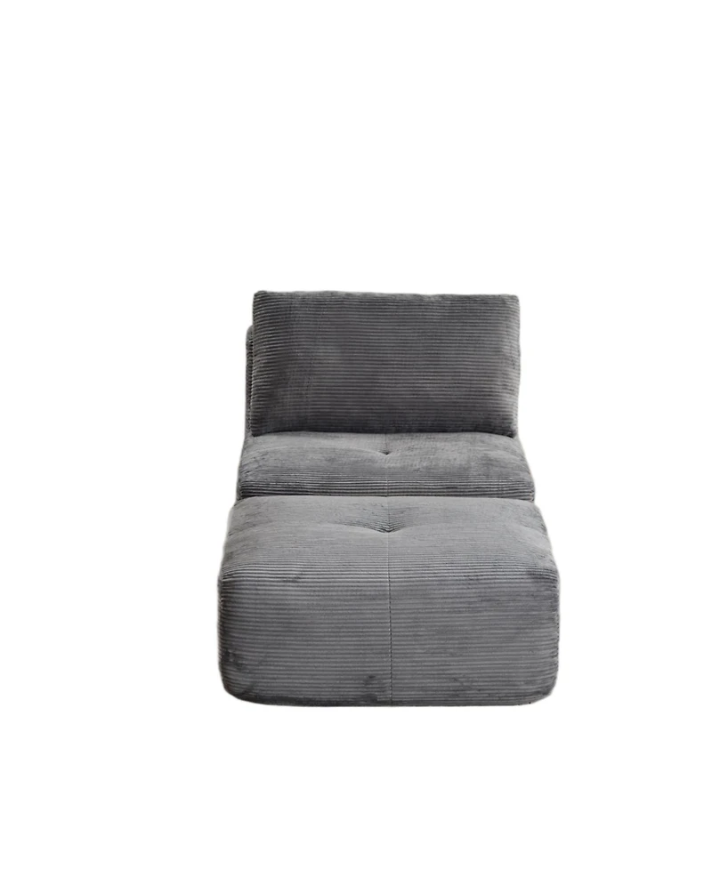 Streamdale Furniture Modern Memory Foam Sofa, Single Chaise, Pet-Friendly Cloud Modular Sectional, Grey