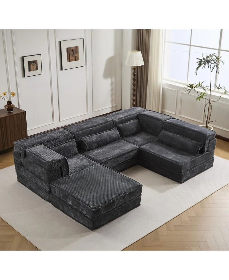 Streamdale Furniture Compression Sofa, Convertible Floor Sofa Bed, Modular Sectional Sofa