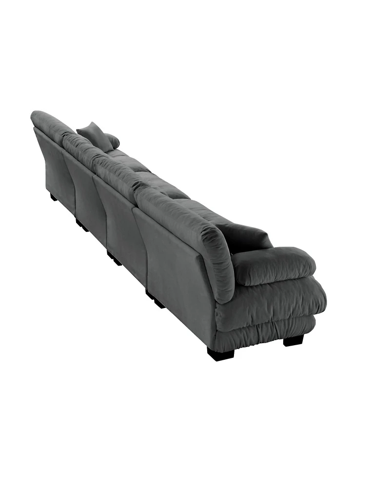 Streamdale Furniture Streamdale 4-Seater Modular Chenille Sofa Couch for Living Room, Apartment, Office - Gray