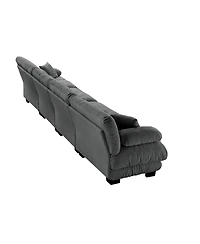 Streamdale Furniture Streamdale 4-Seater Modular Chenille Sofa Couch for Living Room, Apartment, Office - Gray