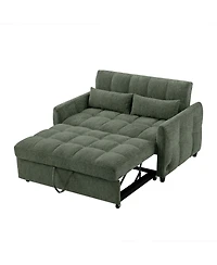 Streamdale Furniture Green Loveseat Sofa Bed with Usb Ports & Pillows