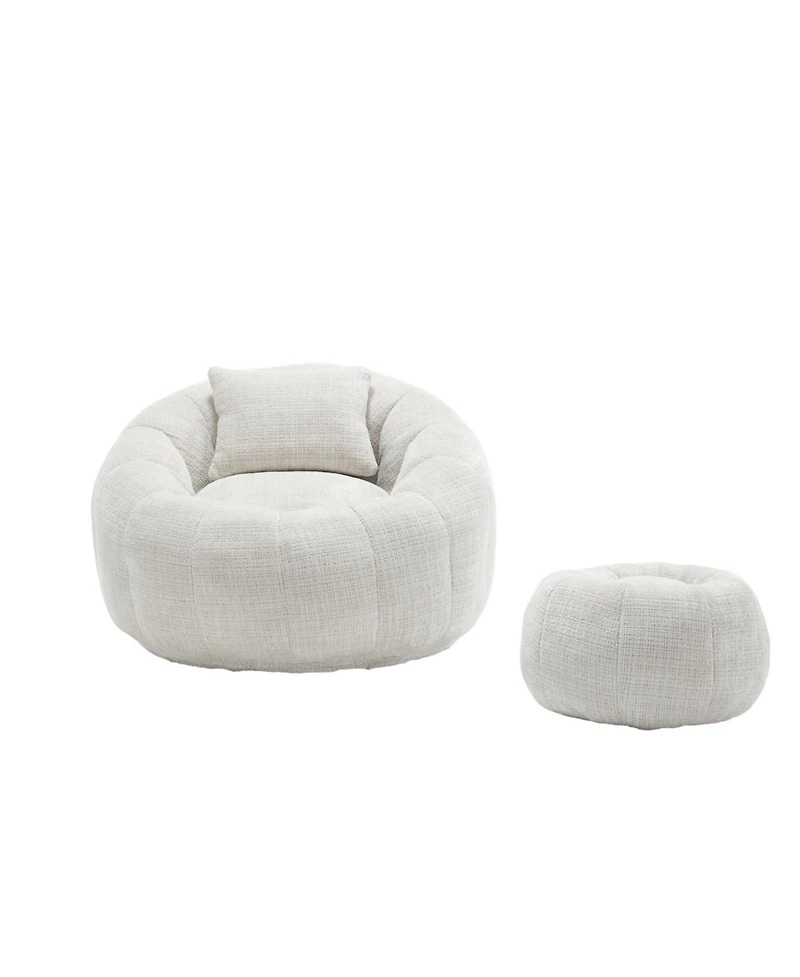 Streamdale Furniture Modern Bean Bag Chair with Ottoman for Adults