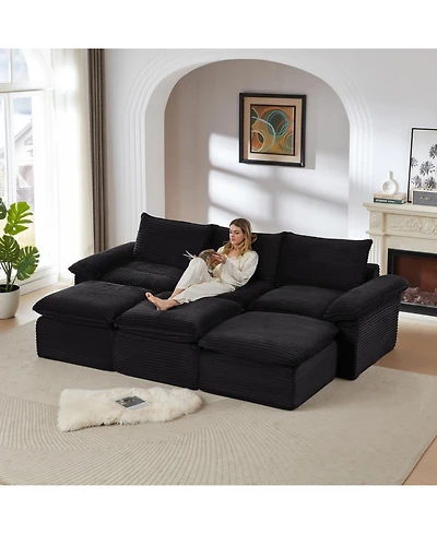 Streamdale Furniture Streamdale Modern corduroy cloud sofa, freely combined