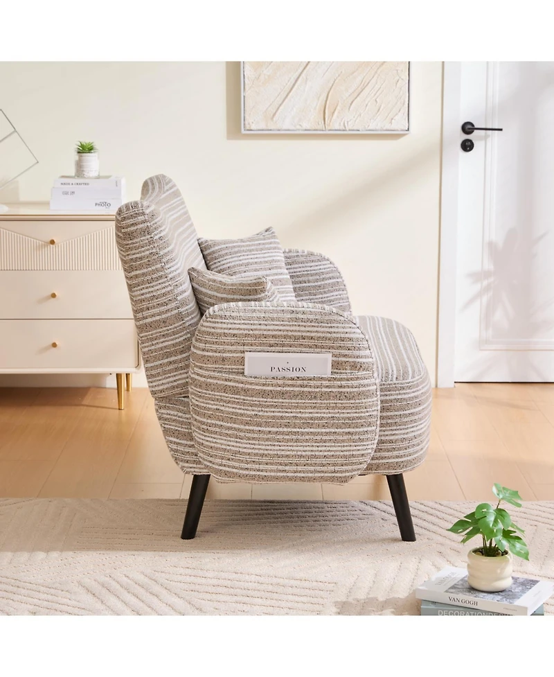 Streamdale Furniture Modern two-seater sofa with armrests, pillows, and storage pockets.