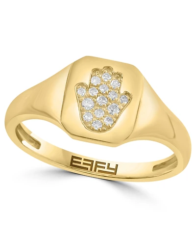 Effy Collection Diamond (1/20 ct. t.w.) Pinky Ring in 14k Yellow Gold