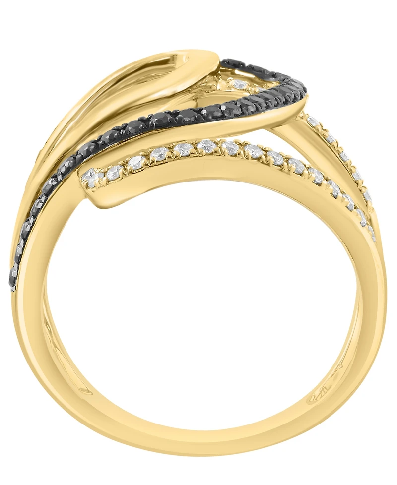 Effy Collection White & Black Diamond Ring (3/8 ct. t.w.) in 14k Yellow Gold