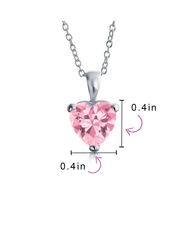 Bling Jewelry Set of 2 Timeless Elegant Red & Pink 5CT Heart-Shaped Solitaire