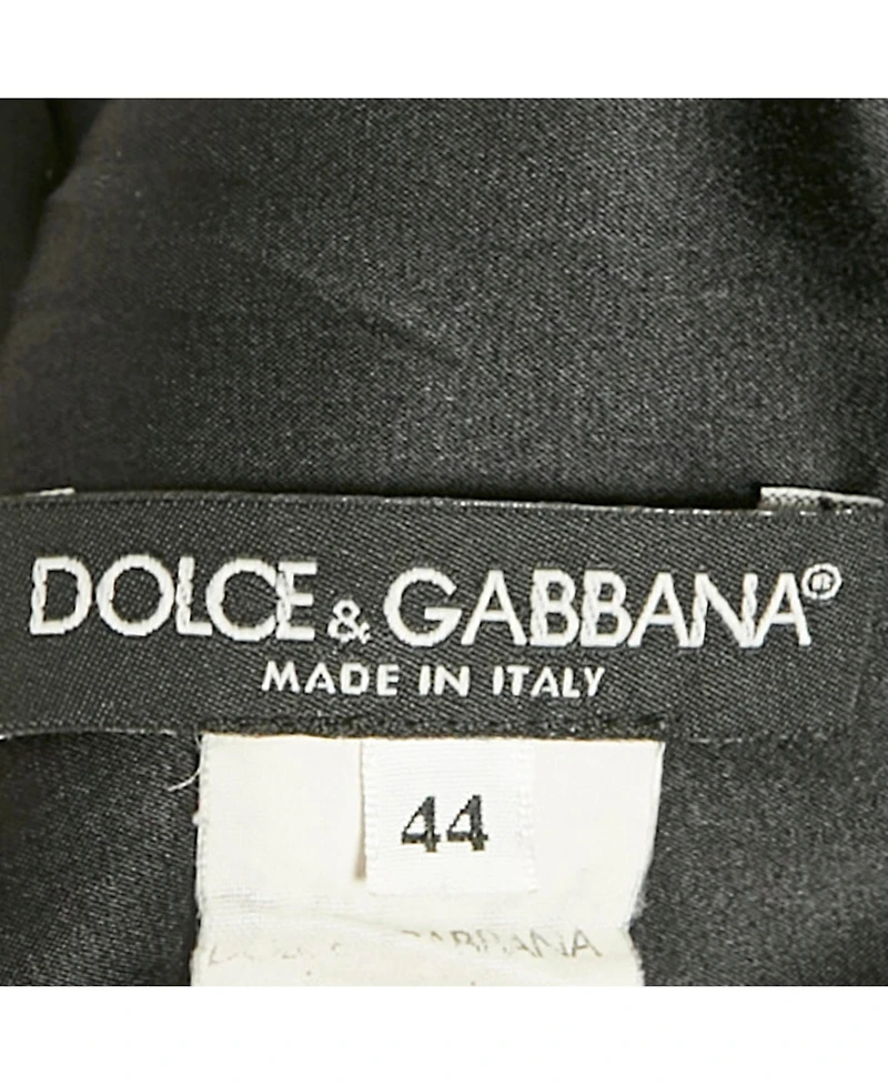 Pre-Owned Dolce & Gabbana Women's Black Floral Print Crepe Knee-Length Dress