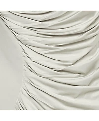 Pre-Owned Versace Women's Grey Crepe & Satin Draped Sleeveless Mini Dress