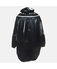 Pre-Owned Givenchy Men's Black Contrast Trim Synthetic Oversized Raincoat