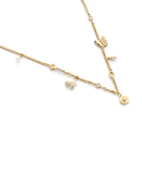 Coach Faux Stone Pave Icons Bib Necklace