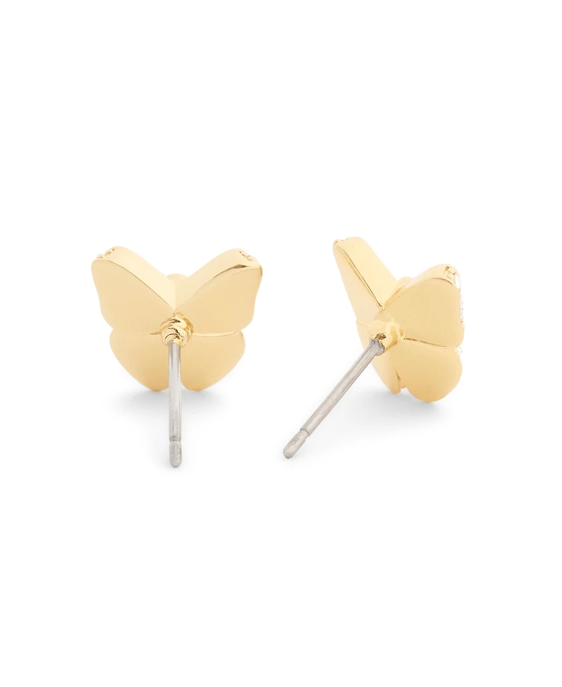 Coach Faux Stone Pave Icons Butterfly Stud Earrings
