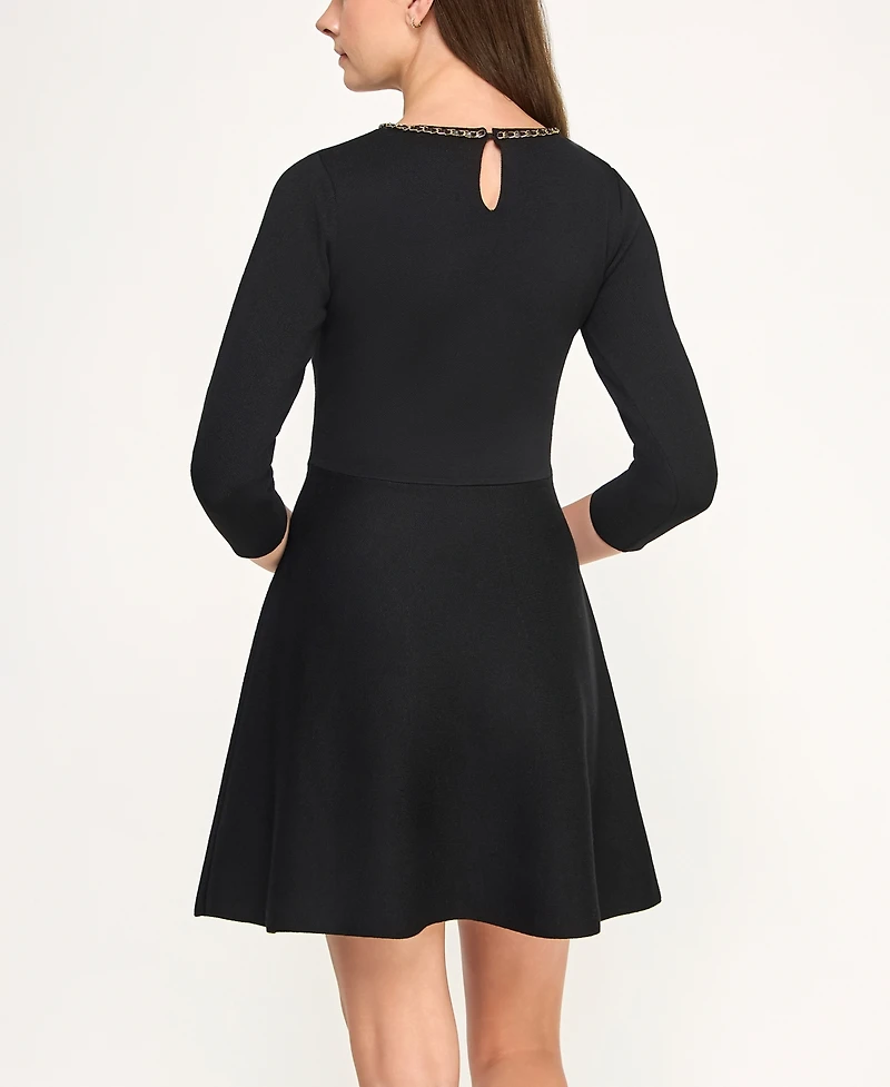 Bcx Juniors' 3/4-Sleeve Crewneck Sweater Dress