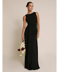 Six Stories Women's Drape Gathered Sleeveless Stretch Dress