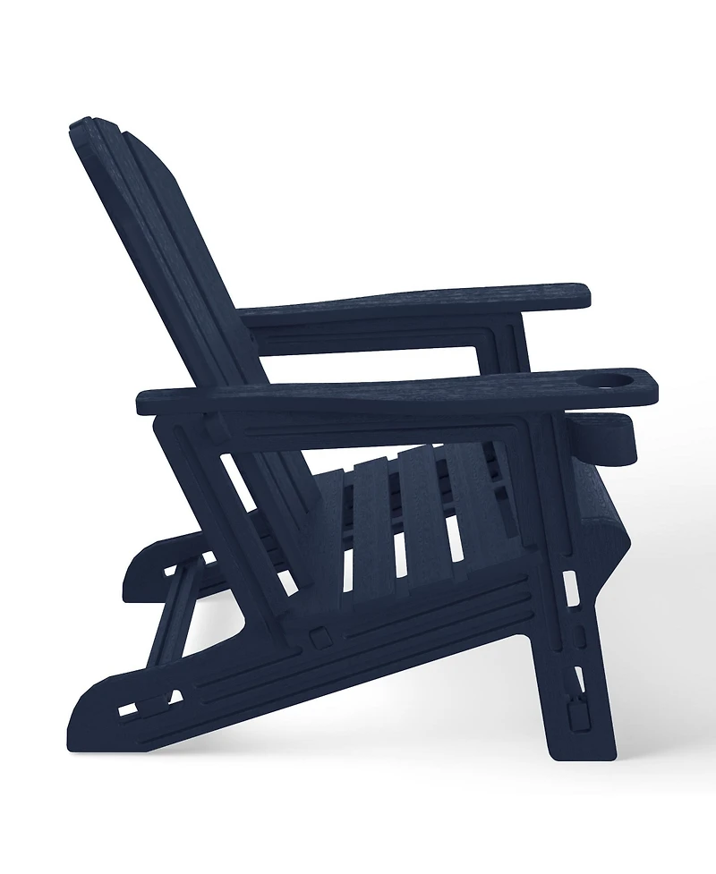 No-Tools Outdoor Hdpe Patio Adirondack Chair with Ottoman