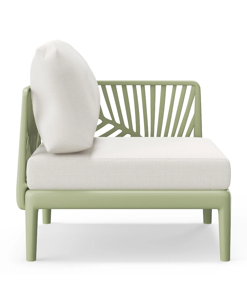 Modern Outdoor Polypropylene Resin Right Arm Facing Deep Seating Sectional Chair