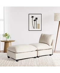 WestinTrends 68.5" Chenille Upholstered Indoor Chaise Lounge Chair