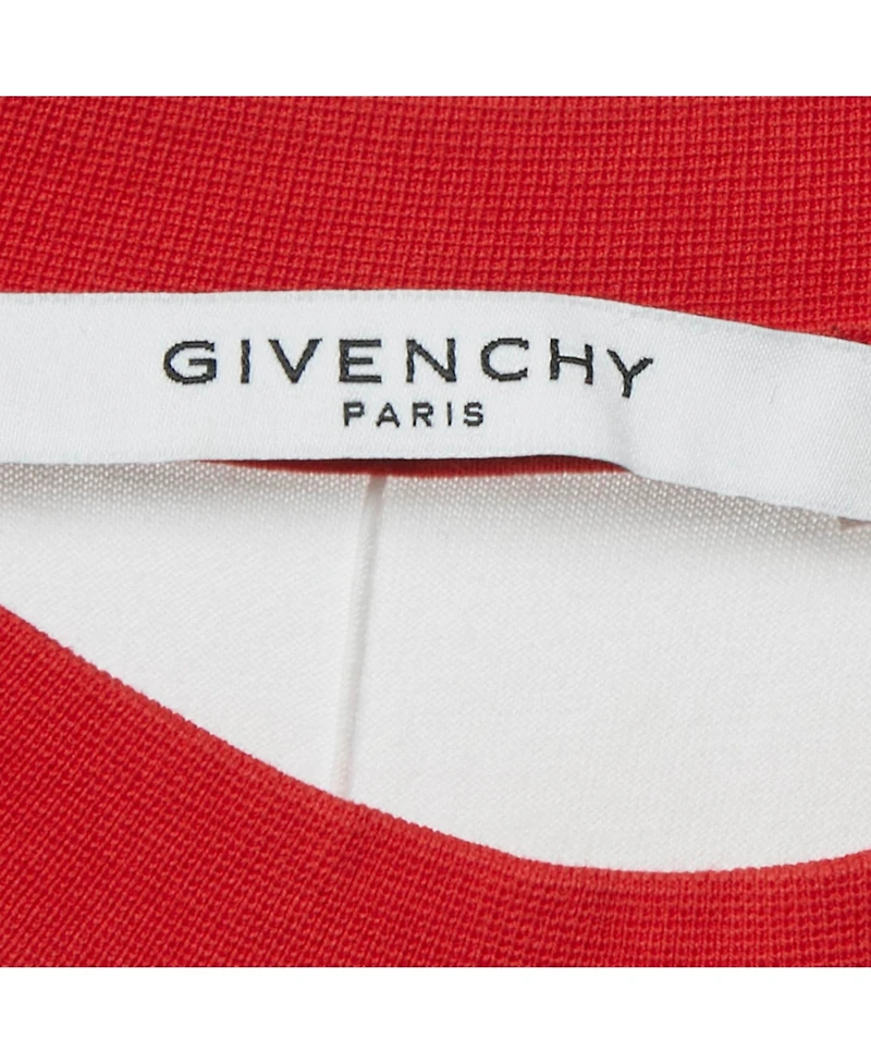 Pre-Owned Givenchy Women's White Printed Cotton Color-Block Raglan Sleeve T-Shirt Dress