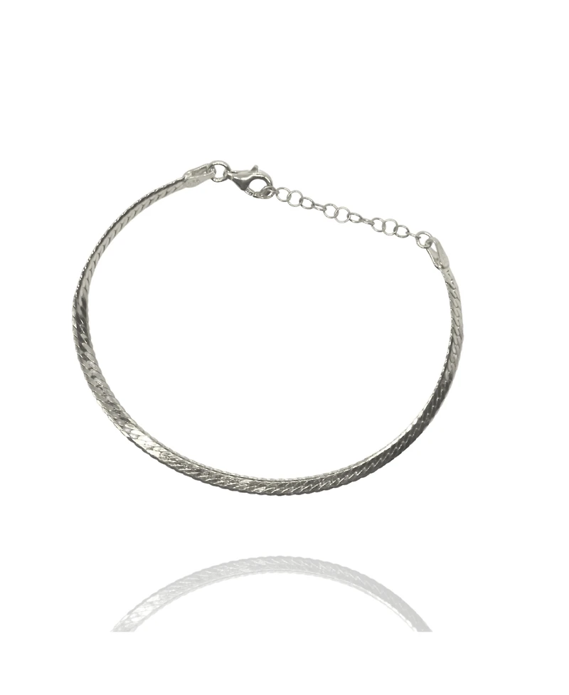 Spero London Italian Sterling Silver Herringbone Bracelet