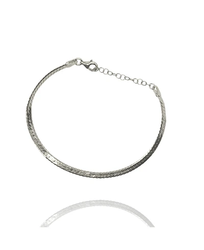 Spero London Italian Sterling Silver Herringbone Bracelet