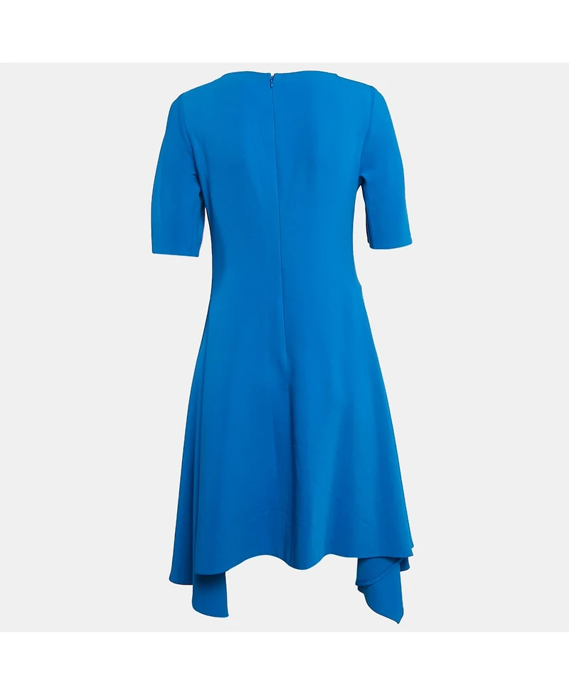 Pre-Owned Stella Mccartney Women's Blue Stretch Crepe Asymmetric Mini Dress