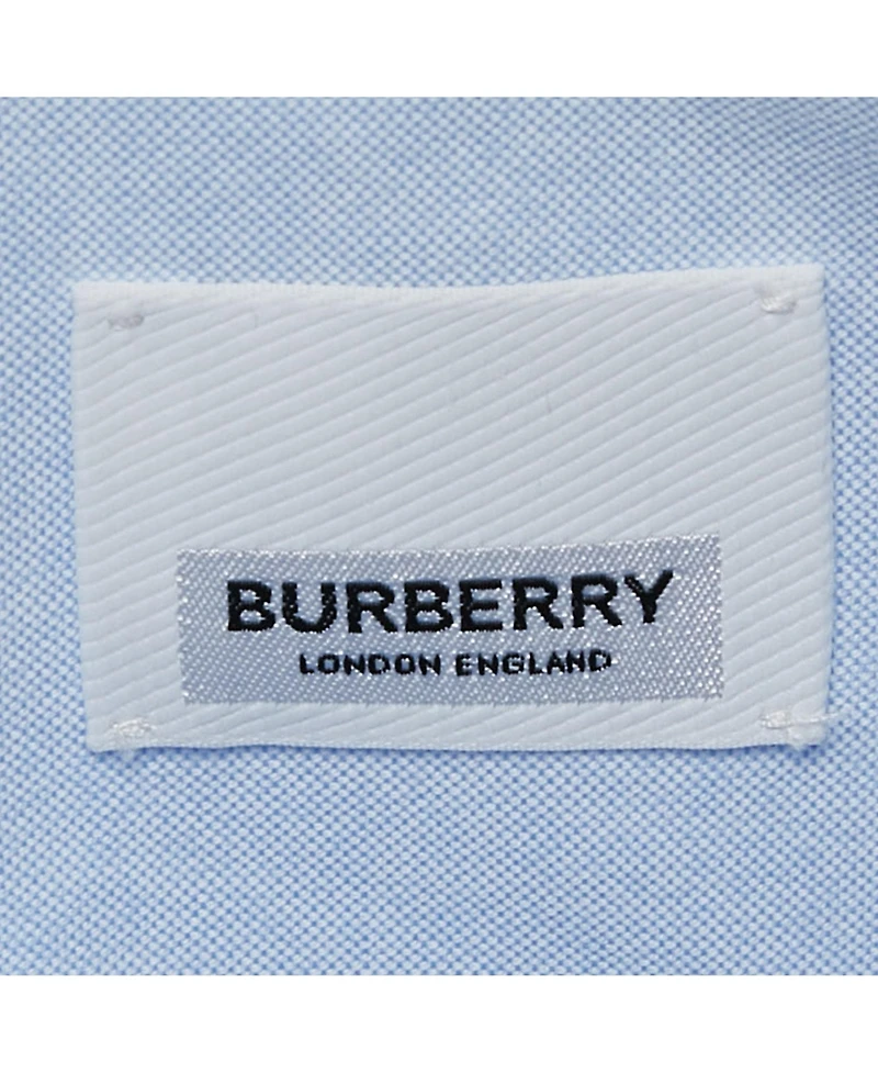 Pre-Owned Burberry Women's Blue Cotton Belted Short Shirt Dress