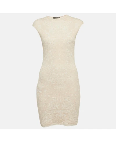 Pre-Owned Alexander Mcqueen Women's Pink Jacquard Knit Mini Bodycon Dress