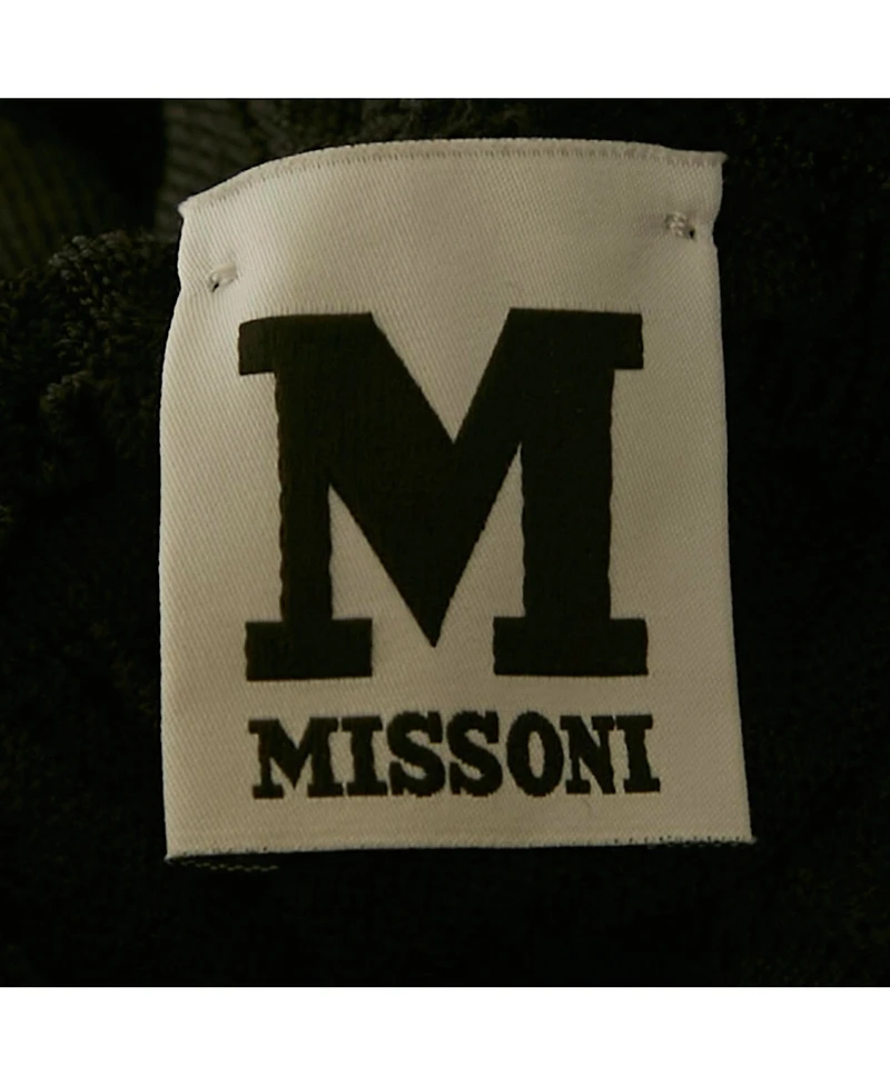 Pre-Owned Missoni Women's Black Knit Plunge Neck Tie Maxi Dress