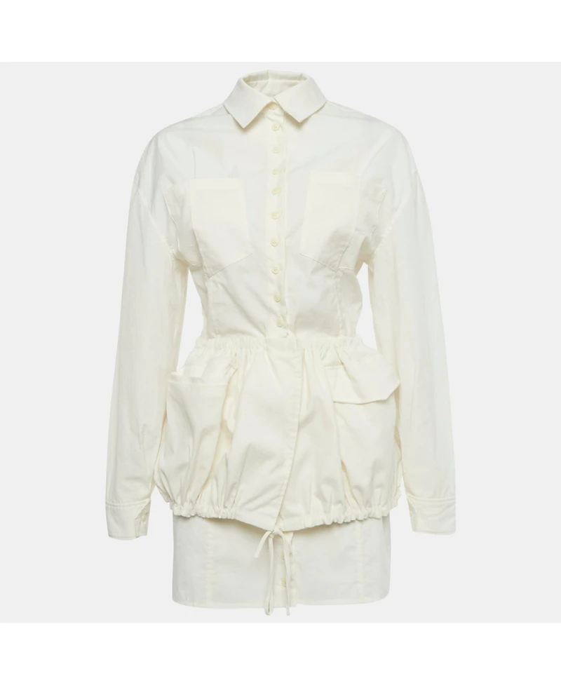 Pre-Owned Jacquemus Women's Ivory Crepe Layered Le Coup De Soleil Mini Dress